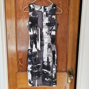 H&M Black, White & Gray Pattern Dress